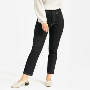 Everlane The Original Cheeky Jean Black with Contrast Stitching, Size 27